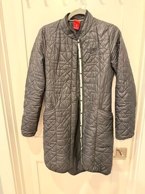 Nike Quilted Long Puffer Coat in Gray